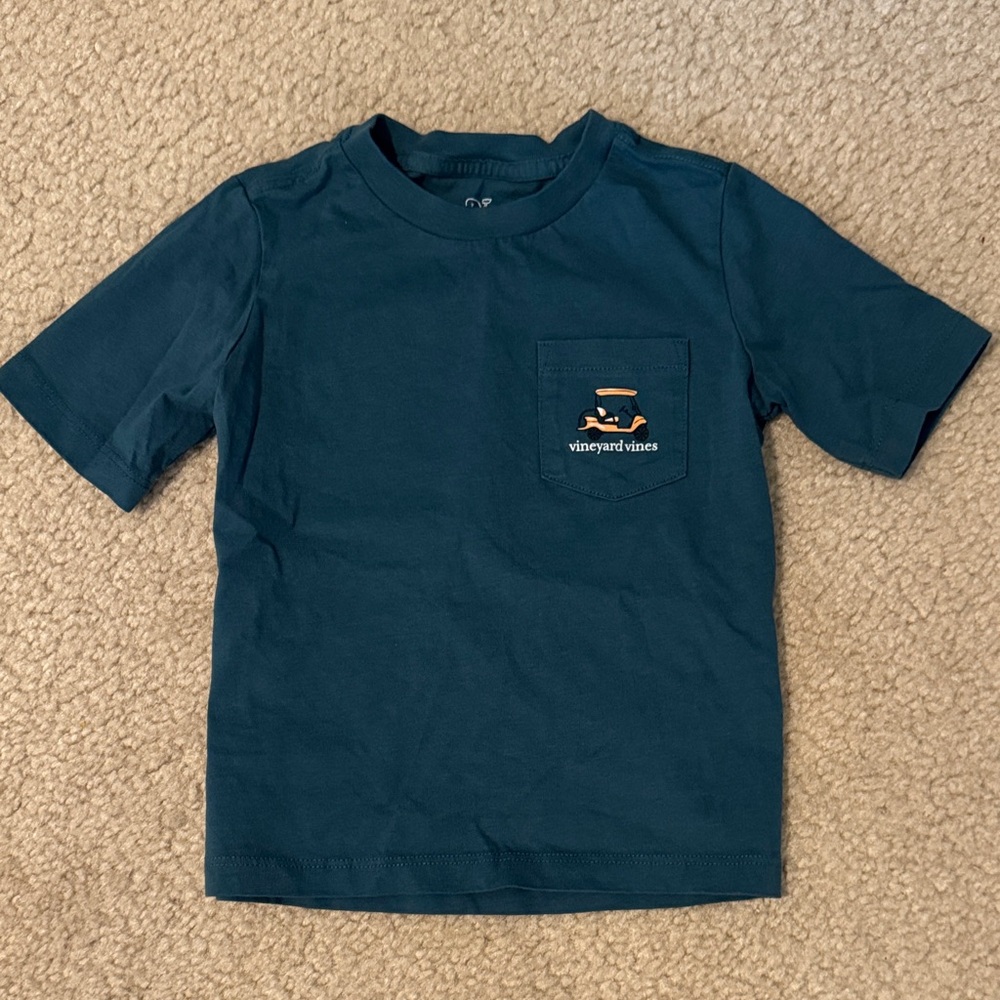 Vineyard Vines Kids' Teal Short Sleeve Golf Tee